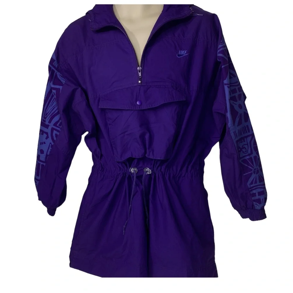 Unisex Gray Tag Nike Windbreaker Size M Vintage Purple Jacket Gray Tag Taiwan
